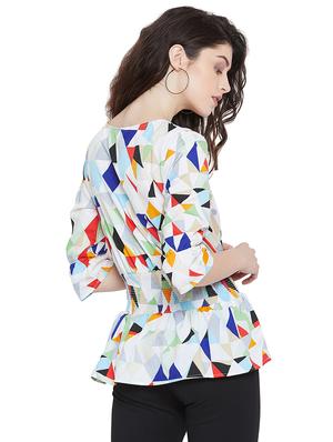 lace up detail geometric top - 15904251 - Standard Image - 3