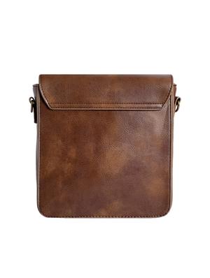 brown leatherette (pu) regular sling bag - 15905410 - Standard Image - 2