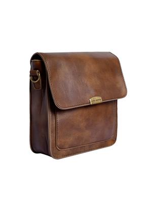 brown leatherette (pu) regular sling bag - 15905410 - Standard Image - 4