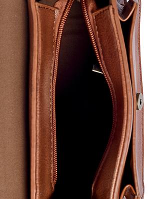 brown leatherette (pu) regular sling bag - 15905519 - Standard Image - 3