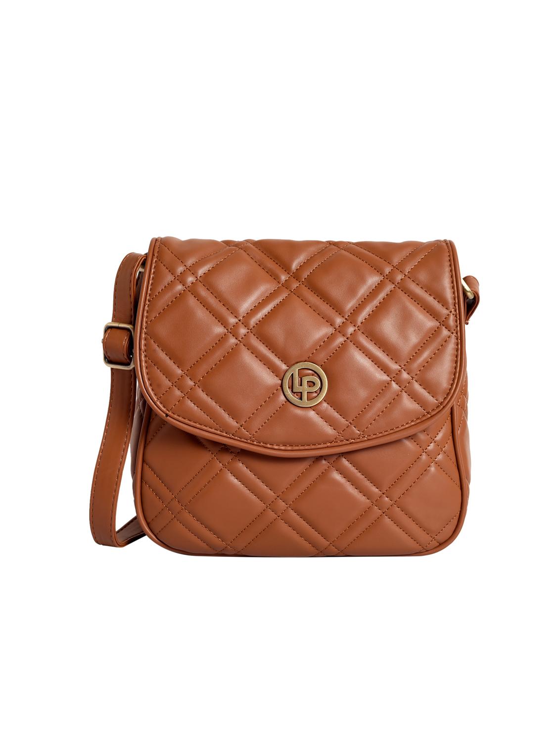 tan leatherette (pu) regular sling bag - 15905537 - Zoom Image - 1