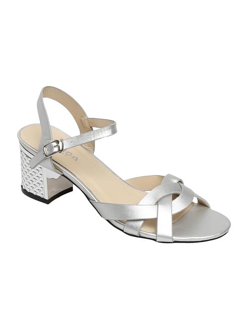 silver back strap sandals - 15905803 - Standard Image - 1