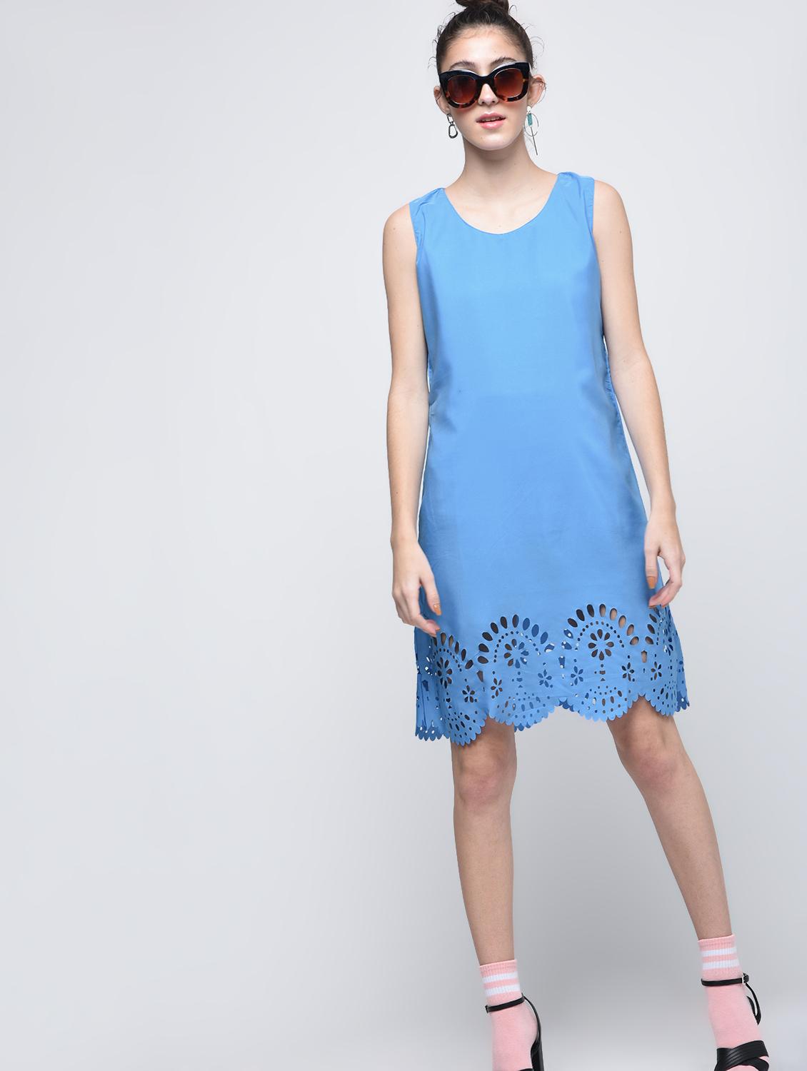 cut work scalloped shift dress - 15905874 - Zoom Image - 1