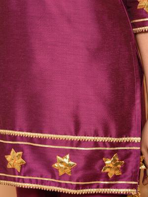 gota work silk kurta sharara with dupatta set - 15906509 - Standard Image - 6