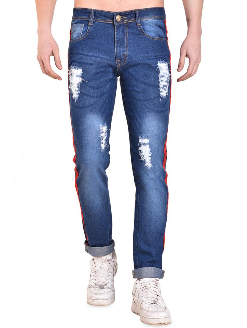 dark blue denim ripped jeans - 15906561 - Zoom Image - 1