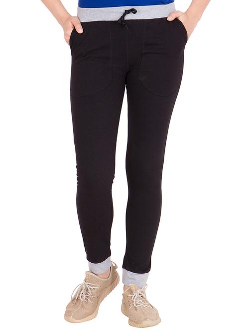 drawstring waist solid track pants - 15906607 - Standard Image - 1