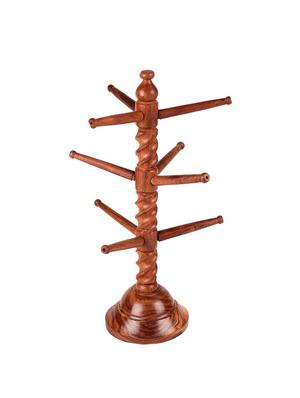 desi karigar wood carving cutter work bangle stand - 15906815 - Standard Image - 2
