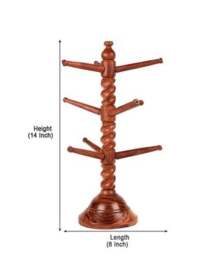 desi karigar wood carving cutter work bangle stand - 15906815 - Standard Image - 4