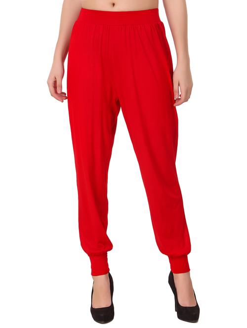 Red solid harem pants - 15906887 - Standard Image - 1