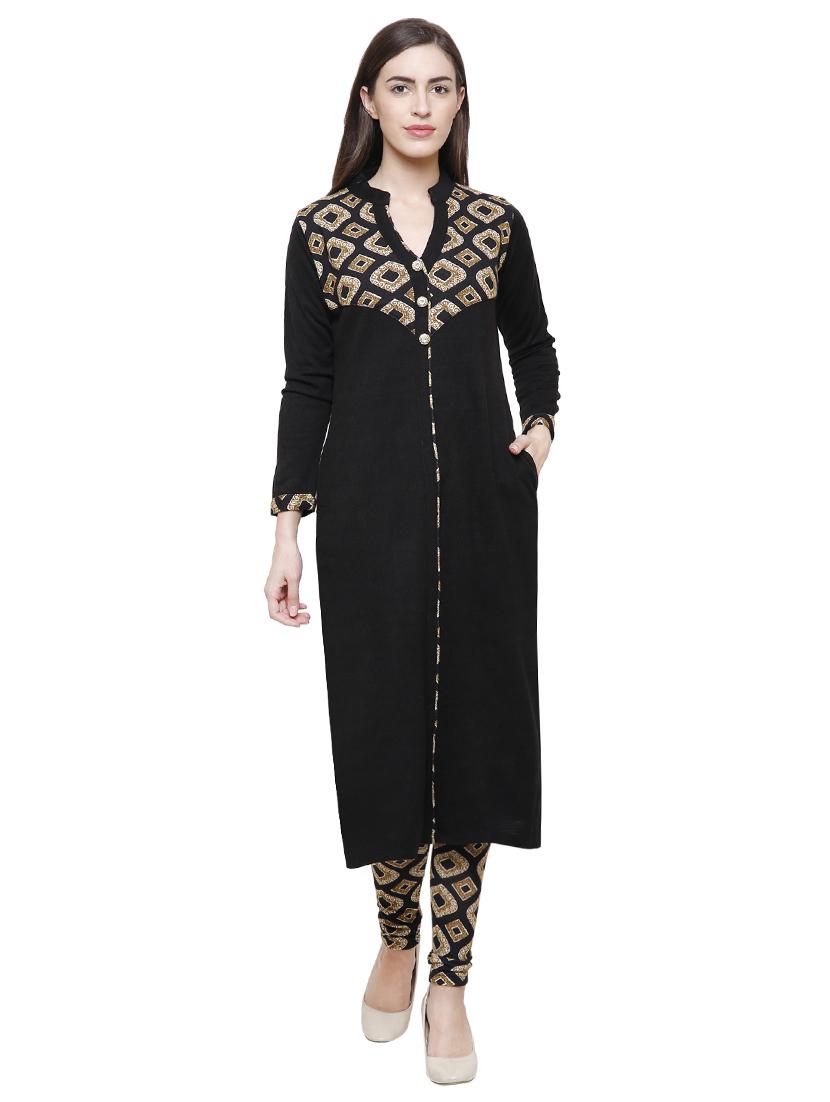 printed patch work kurta with legging set - 15906965 - Zoom Image - 1