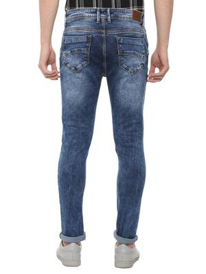 blue cotton blend washed jeans - 15907145 - Standard Image - 2