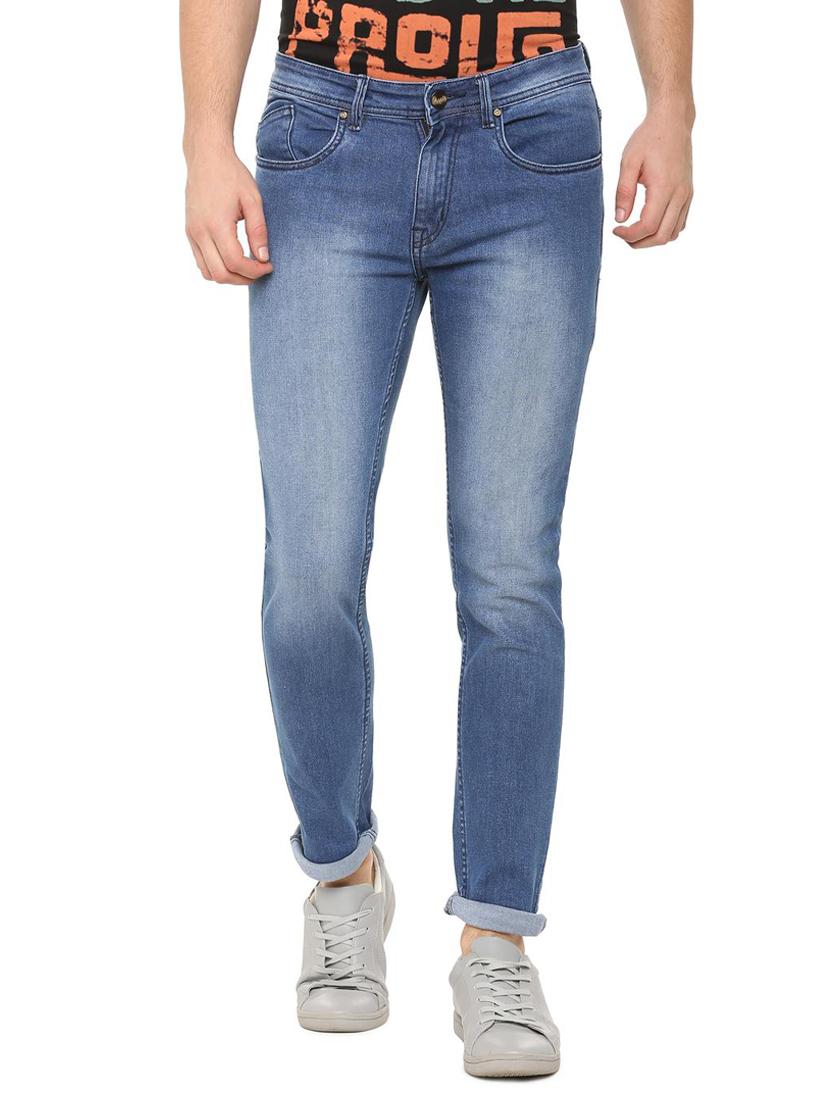 blue cotton washed jeans - 15907150 - Zoom Image - 1