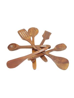 desi karigar wooden spoon set of 7 pcs/wooden spatula & ladle set - 15907808 - Standard Image - 3