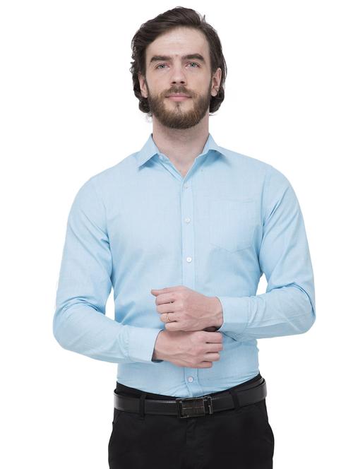 light blue solid formal shirt - 15908483 - Standard Image - 1