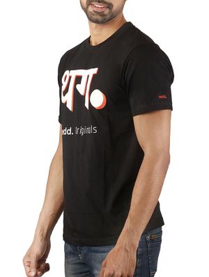 black cotton chest print tshirt - 15908984 - Standard Image - 2