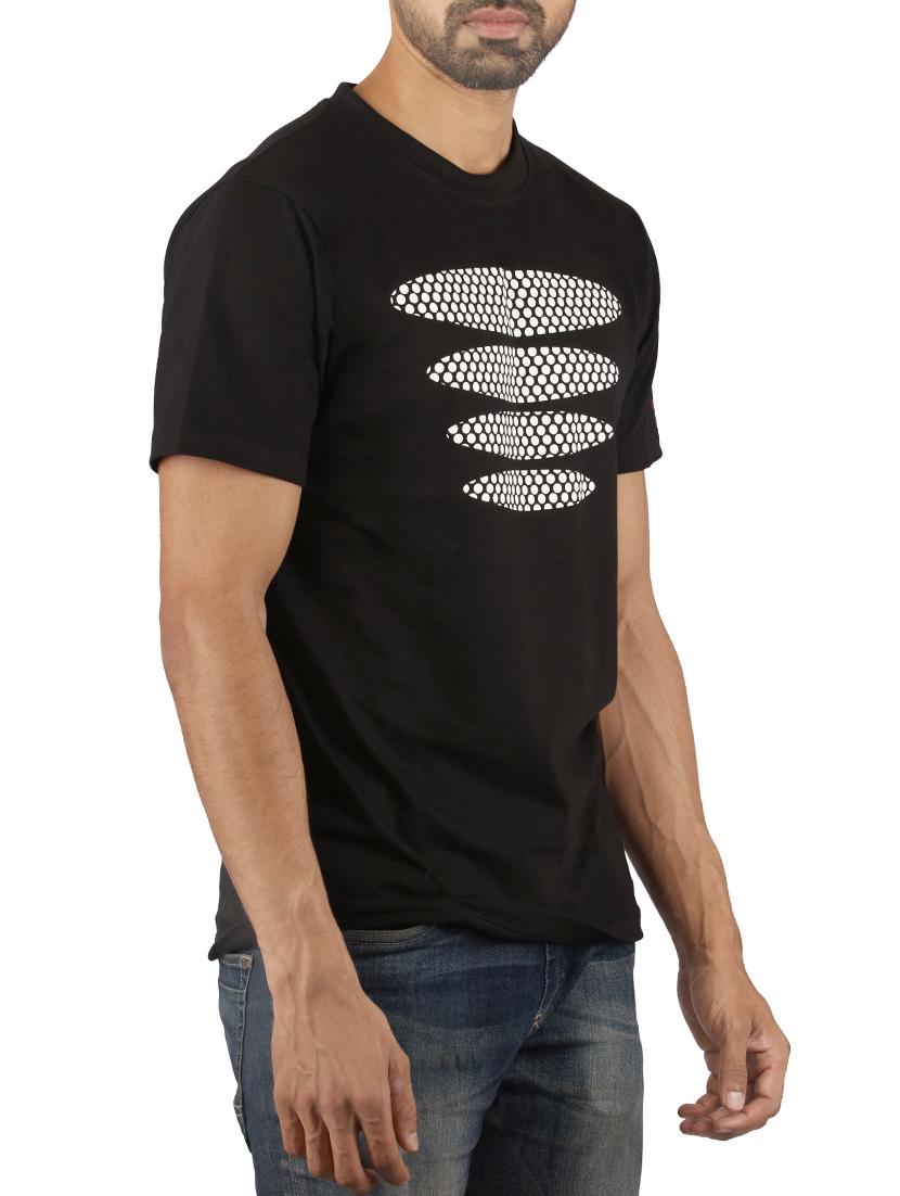 black cotton chest print tshirt - 15908986 - Zoom Image - 2