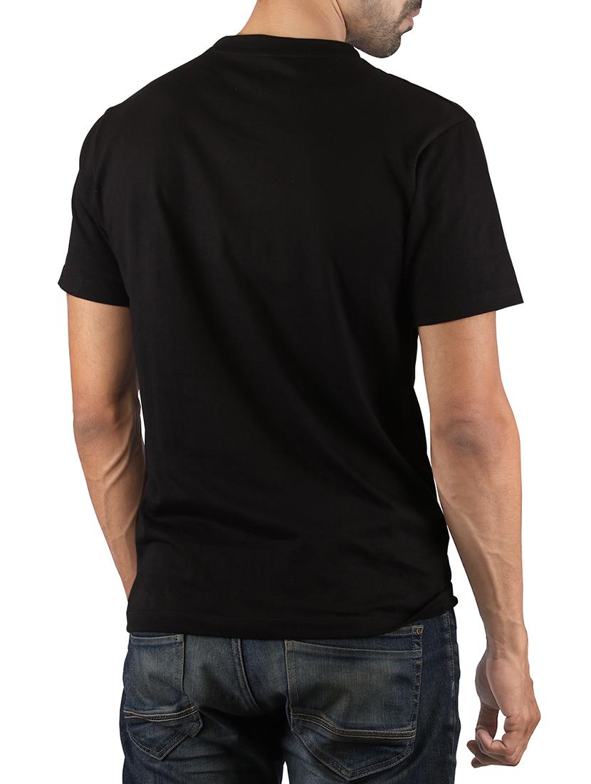 black cotton chest print tshirt - 15908986 - Zoom Image - 3