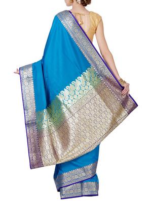 self design banarasi saree with blouse - 15909379 - Standard Image - 2