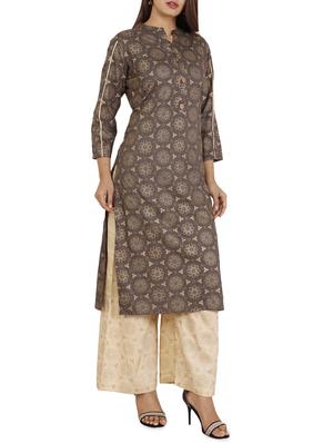 foil printed kurta with palazzo set - 15909688 - Standard Image - 2