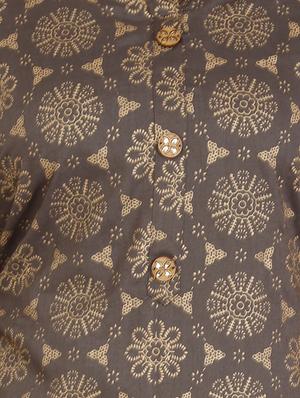 foil printed kurta with palazzo set - 15909688 - Standard Image - 4