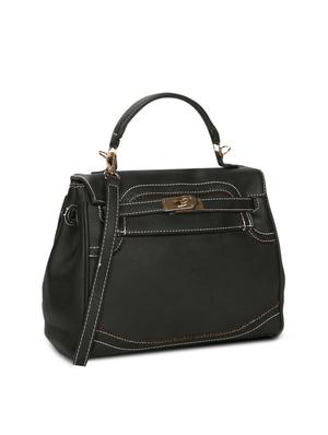 black leatherette (pu) fashion satchel - 15909758 - Standard Image - 4
