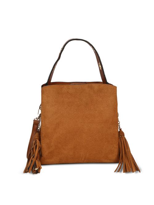 brown leatherette (pu) handbag - 15910018 - Standard Image - 1