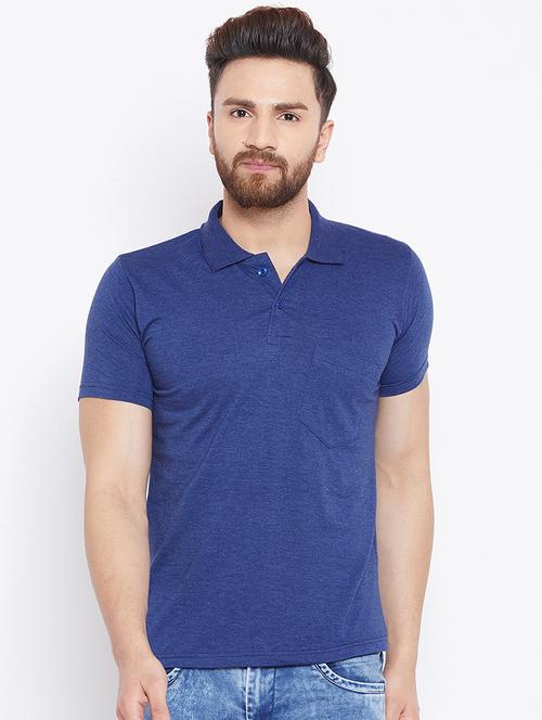 blue cotton pocket t-shirt - 15910027 - Standard Image - 1