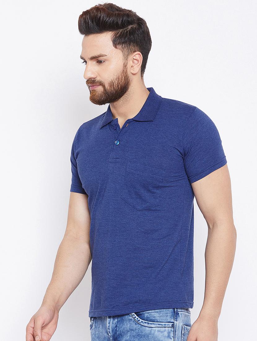 blue cotton pocket t-shirt - 15910027 - Zoom Image - 2