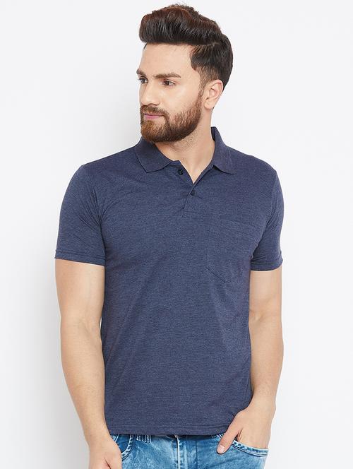 blue cotton pocket t-shirt - 15910030 - Standard Image - 1