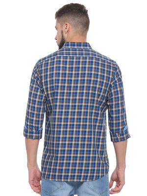 blue checkered casual shirt - 15910537 - Standard Image - 2