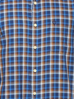 blue checkered casual shirt - 15910537 - Standard Image - 4