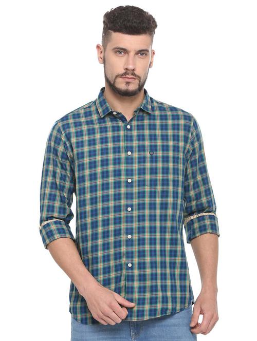 blue checkered casual shirt - 15910541 - Standard Image - 1