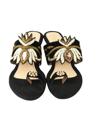 black one toe wedges - 15910942 - Standard Image - 4