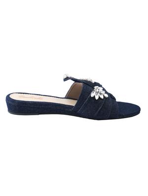 blue slip on wedges - 15910946 - Standard Image - 2