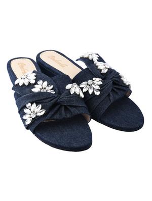 blue slip on wedges - 15910946 - Standard Image - 3