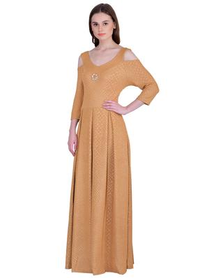cold shoulder pleated maxi dress - 15911012 - Standard Image - 2
