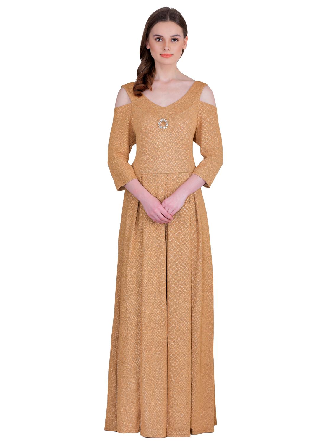 cold shoulder pleated maxi dress - 15911012 - Zoom Image - 1