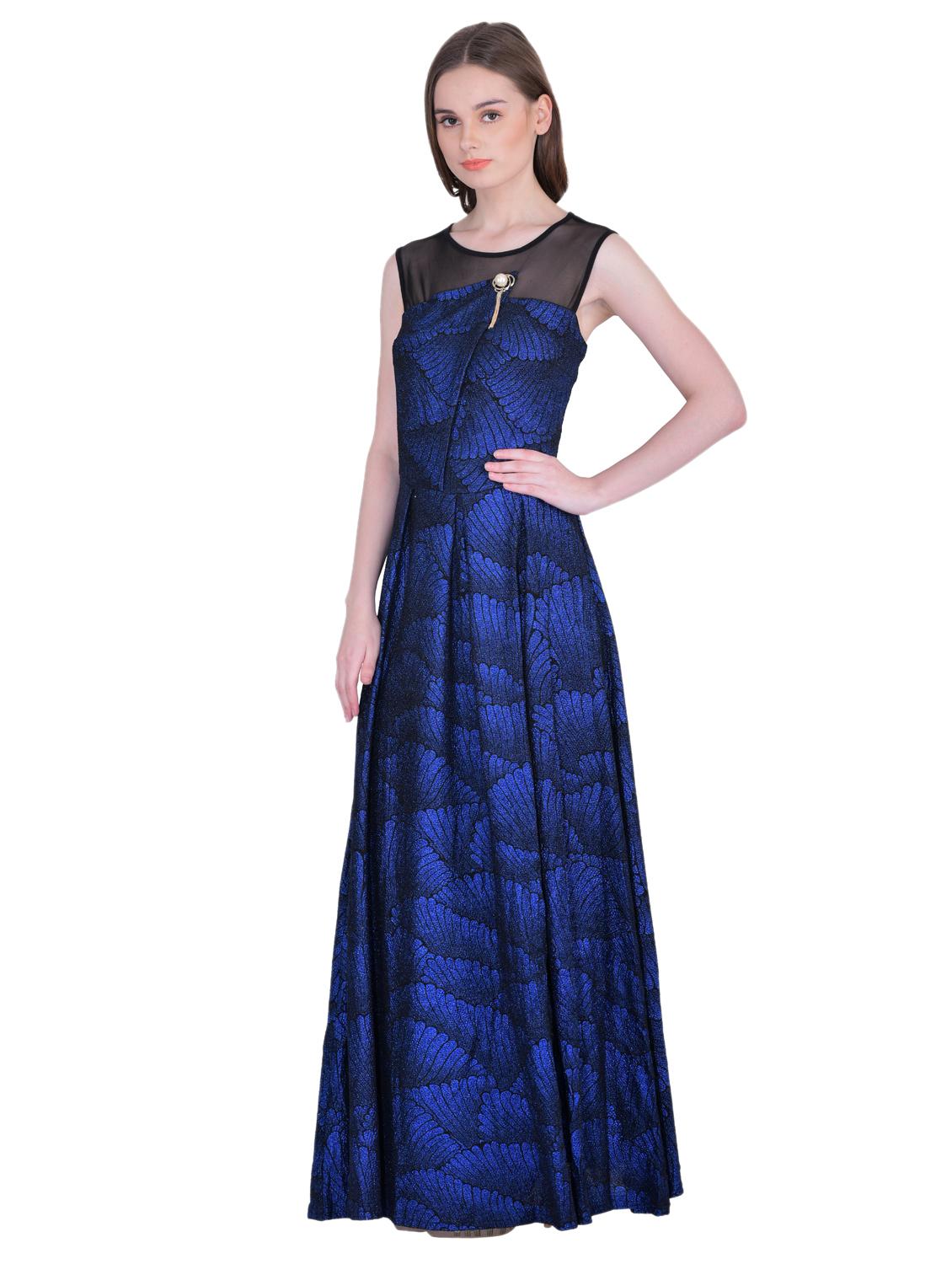 sheer panel pleated maxi dress - 15911014 - Zoom Image - 2