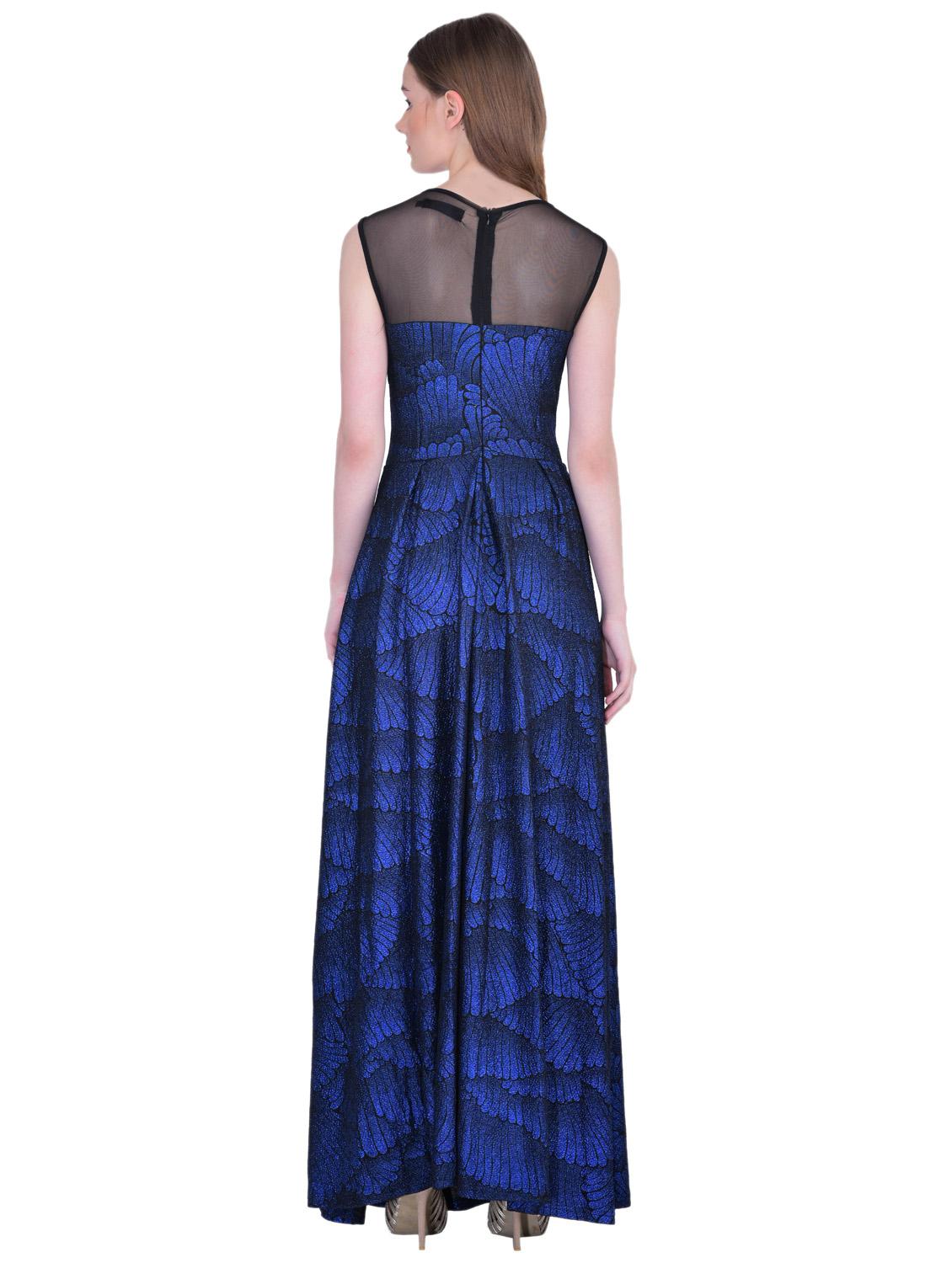 sheer panel pleated maxi dress - 15911014 - Zoom Image - 3