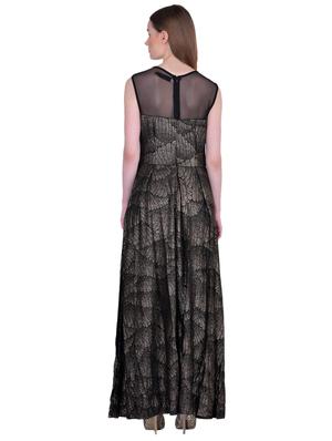 sheer panel pleated maxi dress - 15911016 - Standard Image - 3