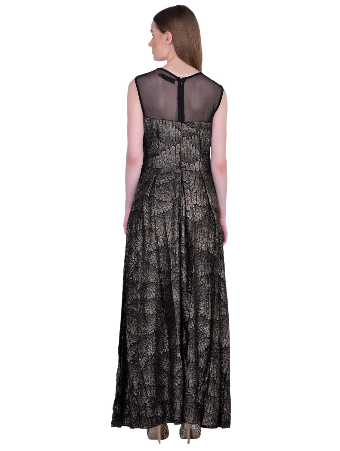 sheer panel pleated maxi dress - 15911016 - Zoom Image - 3