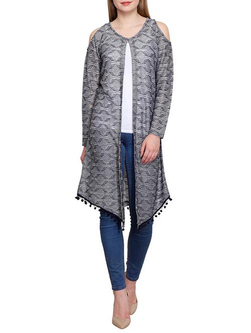 pom pom lace cold shoulder shrug - 15911085 - Standard Image - 1