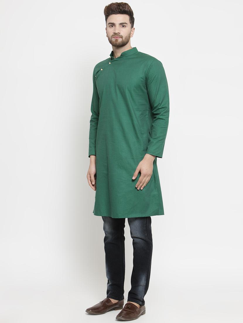 green striped long kurta - 15911664 - Zoom Image - 2