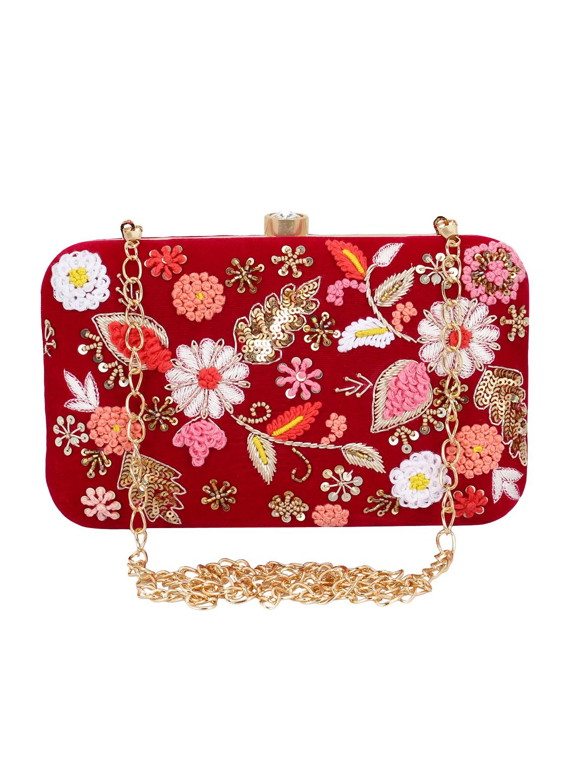 red metal ethnic clutch - 15912355 - Zoom Image - 1