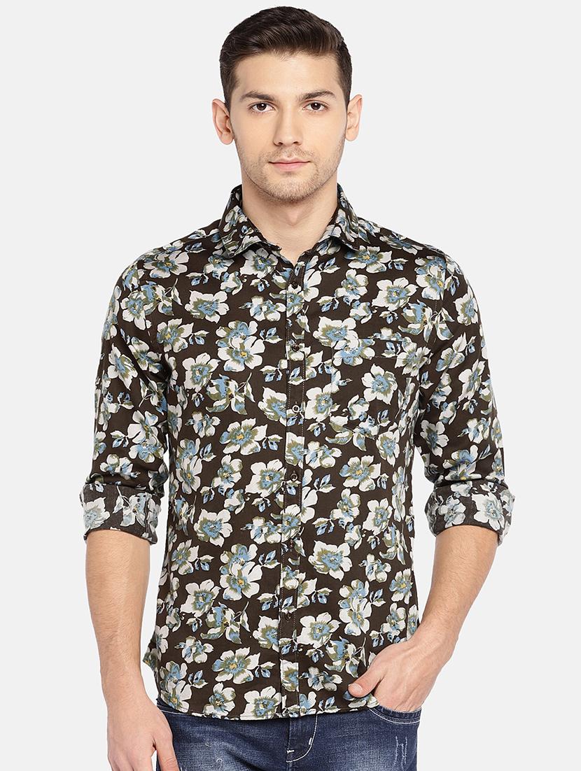 black floral printed casual shirt - 15912968 - Zoom Image - 1
