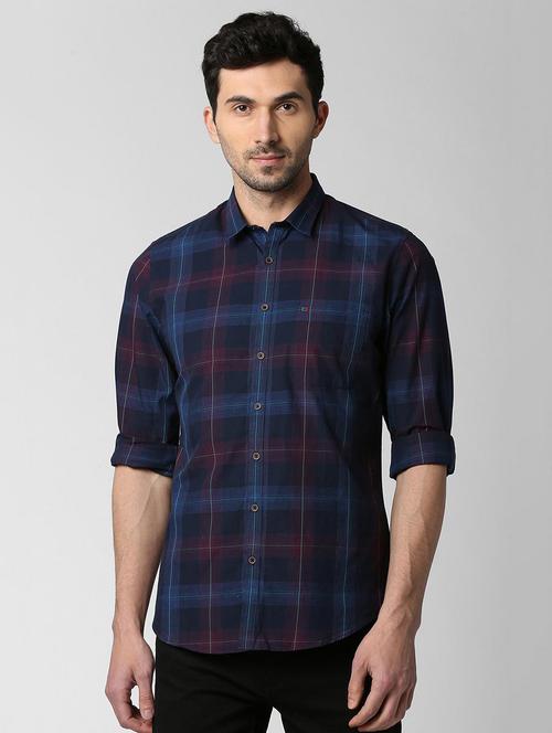 blue checkered casual shirt - 15913178 - Very Small Image - 1