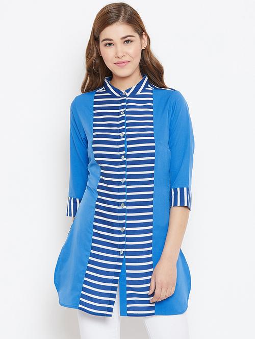 blue polyester regular tunic - 15913507 - Very Small Image - 1
