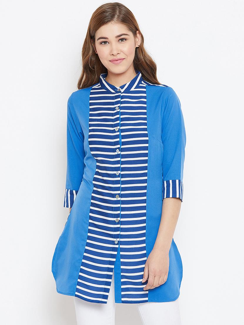 blue polyester regular tunic - 15913507 - Zoom Image - 1