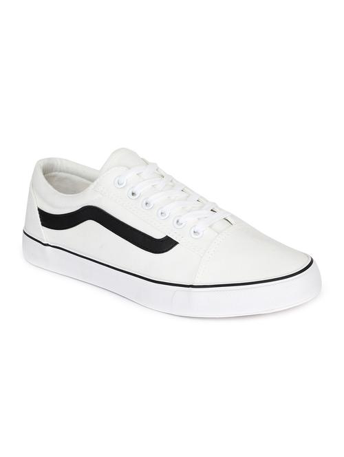 white Canvas lace up sneakers - 15913541 - Standard Image - 1