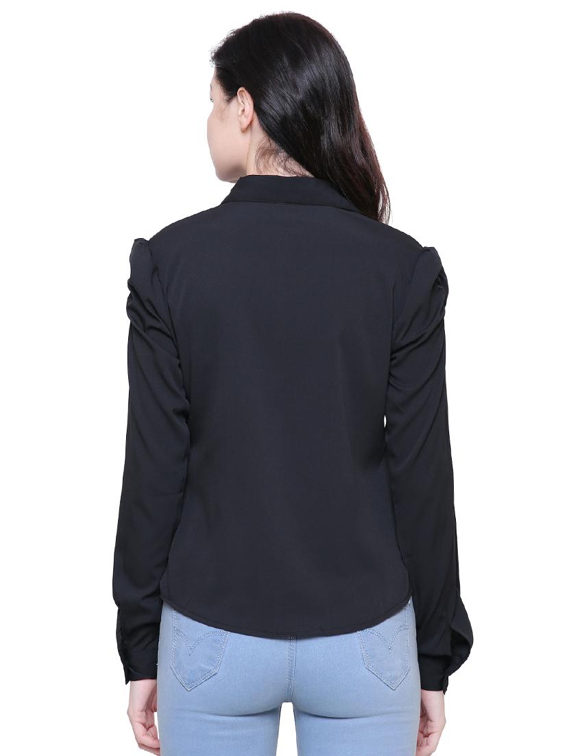 ruffle detail ruched sleeved shirt - 15913789 - Zoom Image - 3